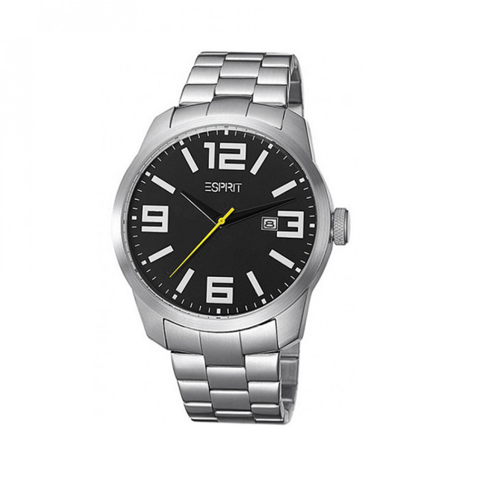 Мъжки часовник Esprit сребрист браслет с жълта стрелка за секундите es103842005