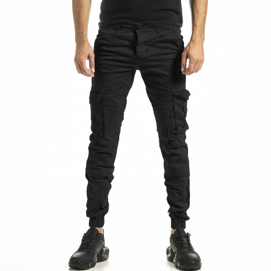 Черен мъжки панталон Cargo Jogger 8016 tr161220-22