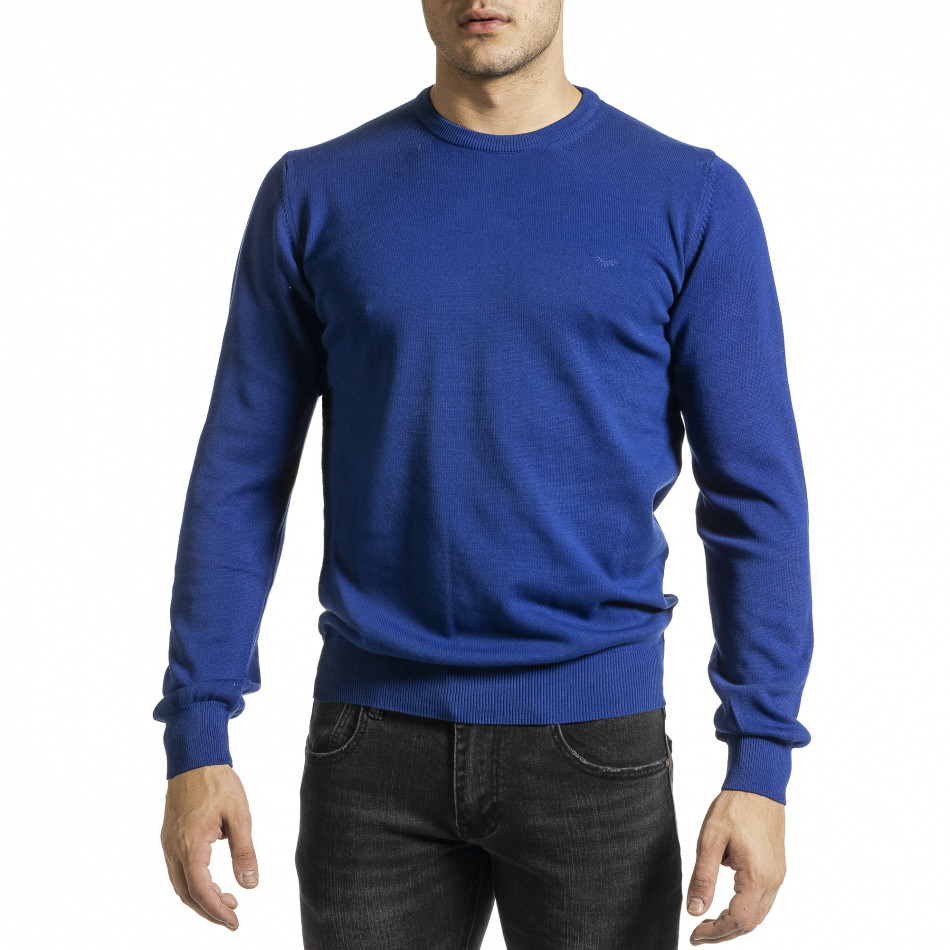 Фин памучен мъжки пуловер яркосин tr231220-1