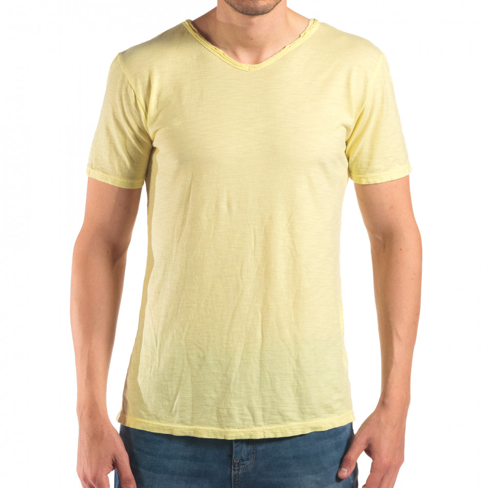 Мъжка жълта тениска изчистен модел it150616-29