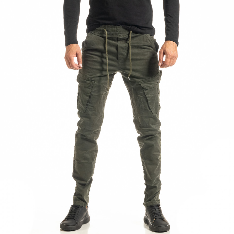 Мъжки зелен Cargo панталон с прави крачоли 8138 tr300920-8