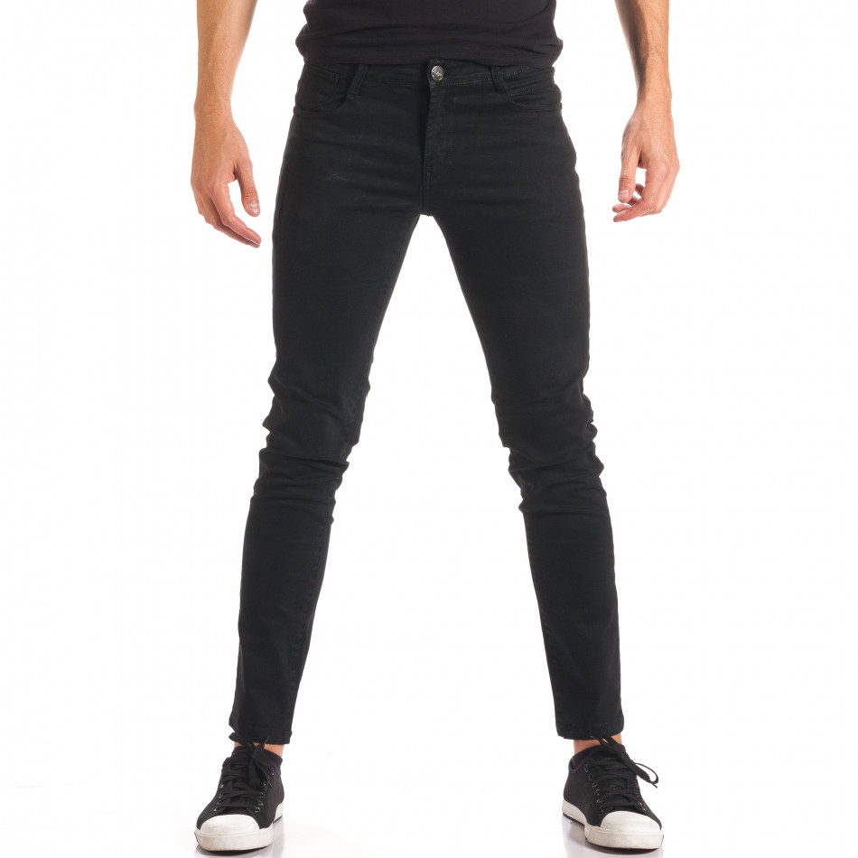 Мъжки черен спортно-елегантен панталон it150816-3