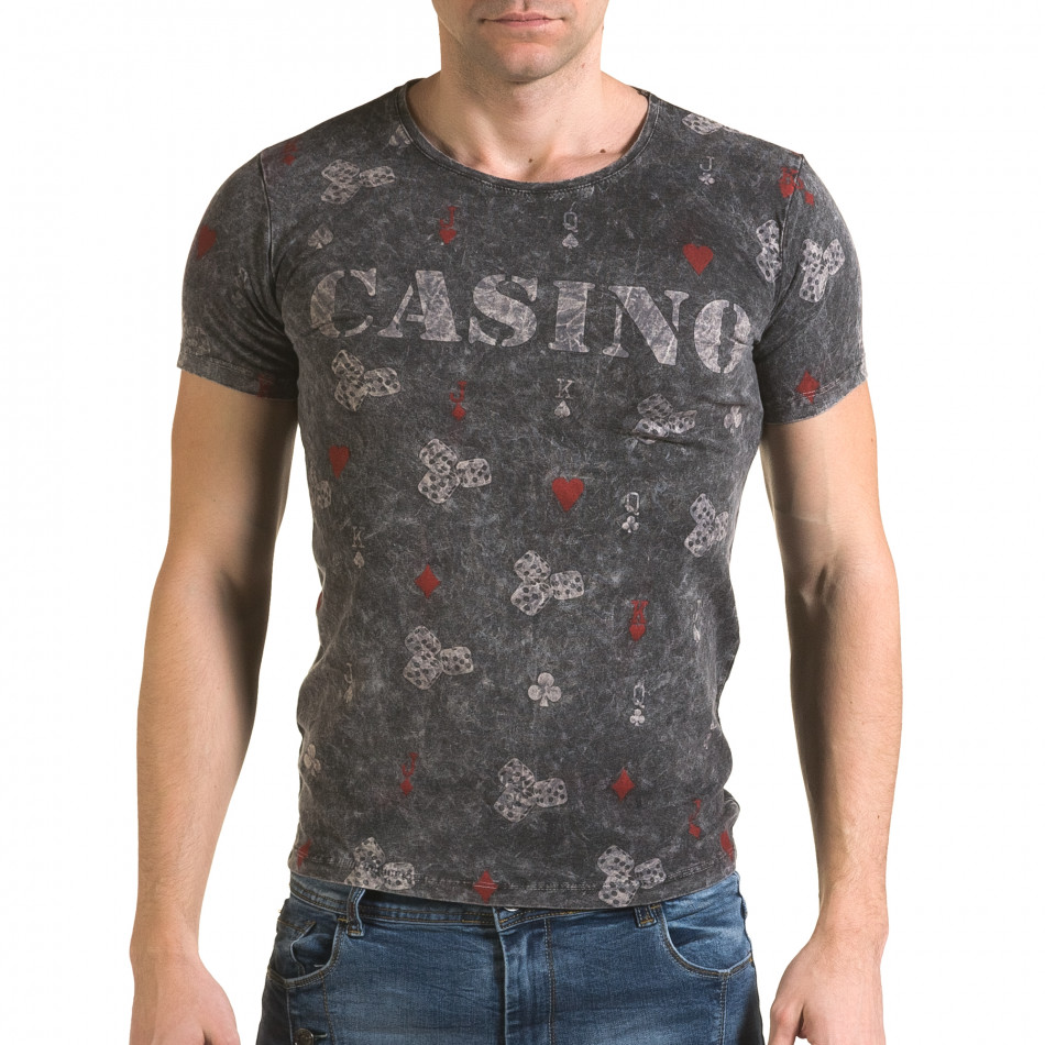 Мъжка сива тениска Casino il120216-31