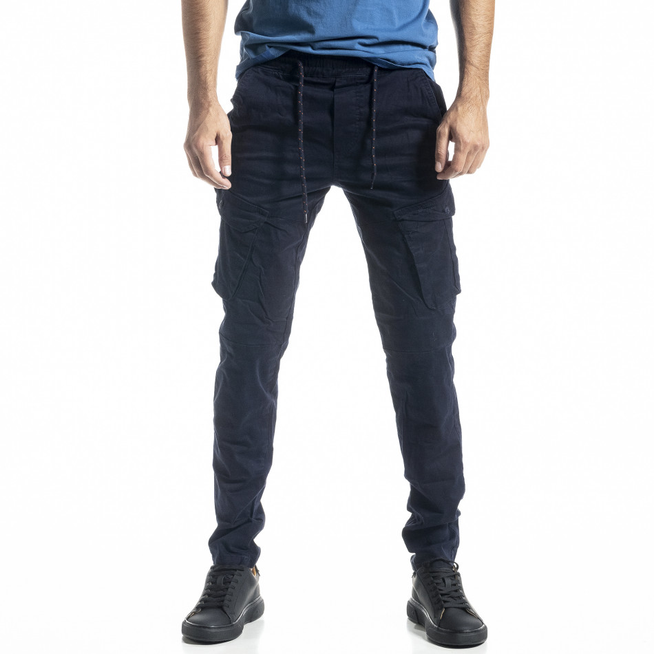 Мъжки син Cargo панталон с прави крачоли tr300920-7