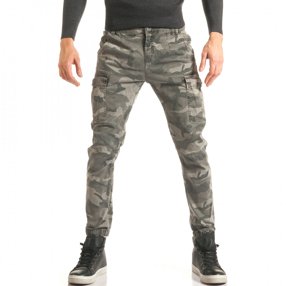 Мъжки камуфлажен панталон с допълнителни джобове it181116-66