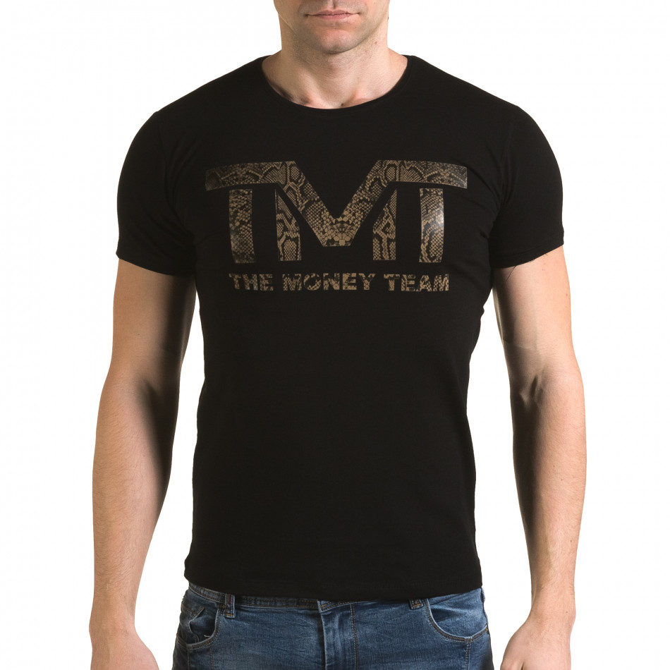 Мъжка черна тениска TMT il120216-64