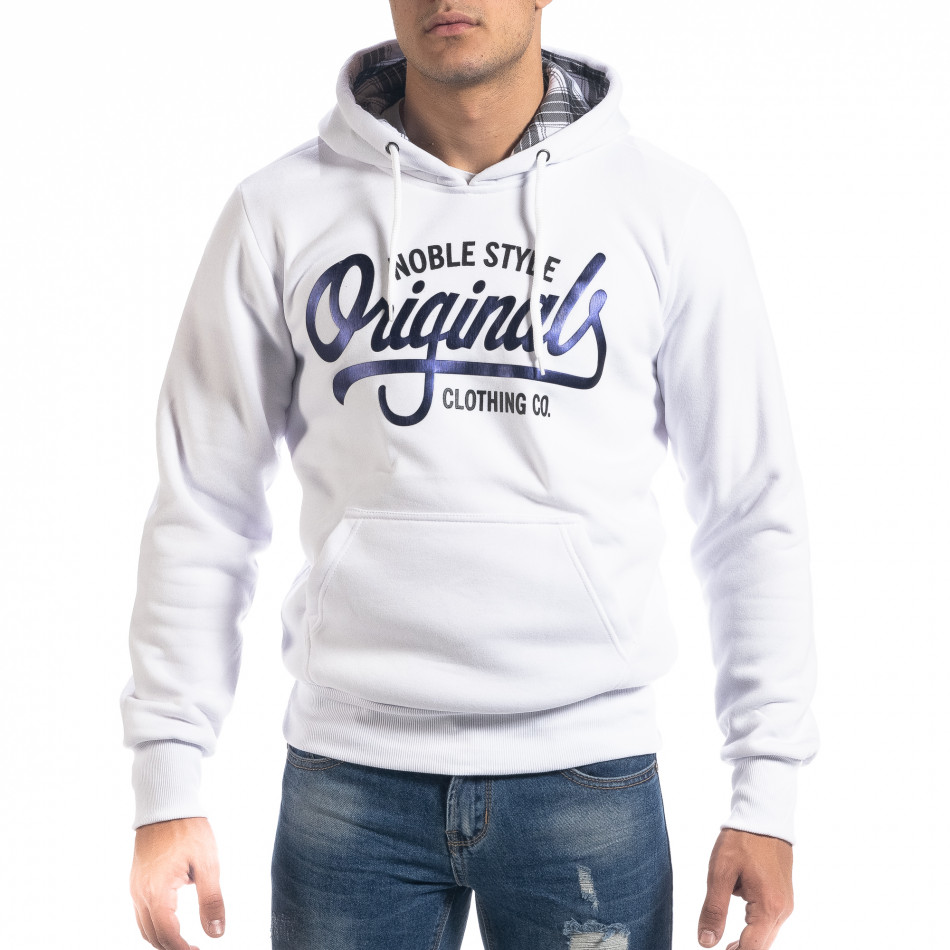 Мъжки суичър hoodie в бяло Originals it071119-63
