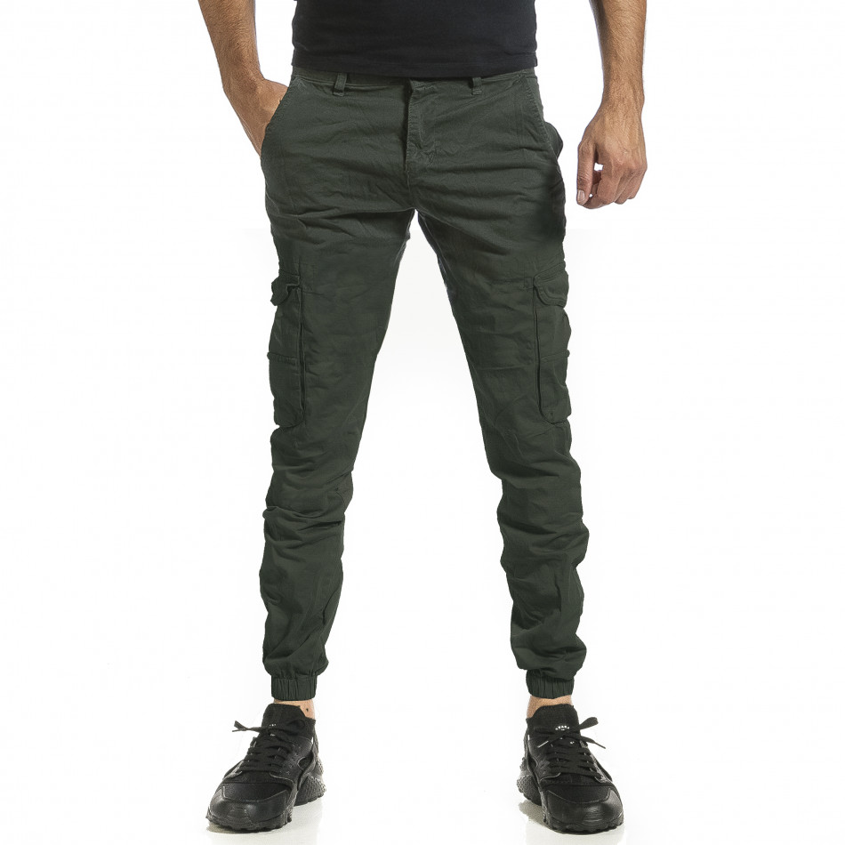 Зелен Cargo Jogger панталон с цип 8166 tr250523-1