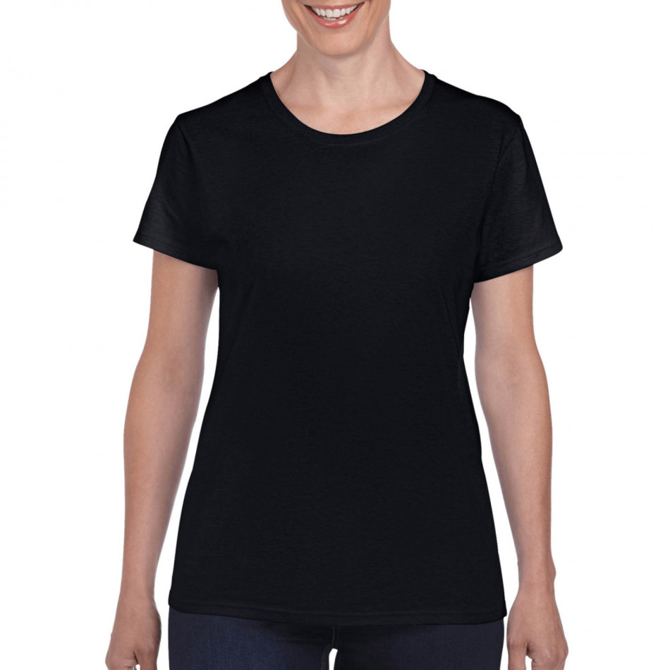 Дамска черна памучна тениска базов модел tmn060120-3