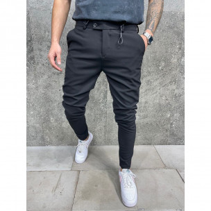 Мъжки черен елегантен панталон с аксесоар 2Y Premium