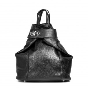 Черна чанта-раница с вариантно закопчаване