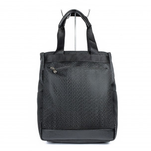 Дамска черна комбинирана чанта-раница 
