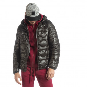 Мъжка зелена пухенка капитонирана на кръгове - FASHIONMIX.BG Мъжка зелена пухенка капитонирана на кръгове