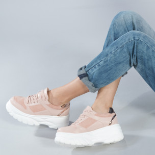 Chunky дамски маратонки в розово на платформа - FASHIONMIX.BG Chunky дамски маратонки в розово на платформа
