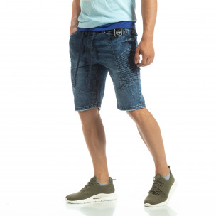 Мъжки дънкови бермуди рокерски стил - FASHIONMIX.BG Мъжки дънкови бермуди рокерски стил