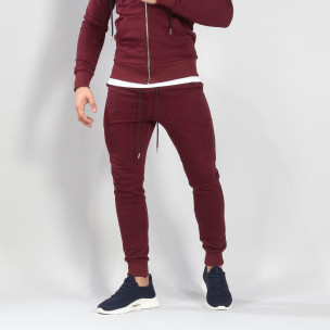 Basic мъжко памучно долнище в тъмно червено - FASHIONMIX.BG Basic мъжко памучно долнище в тъмно червено