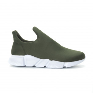 Мъжки slip-on маратонки зелен неопрен - FASHIONMIX.BG Мъжки slip-on маратонки зелен неопрен