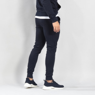 Basic мъжко памучно долнище в тъмно синьо - FASHIONMIX.BG Basic мъжко памучно долнище в тъмно синьо