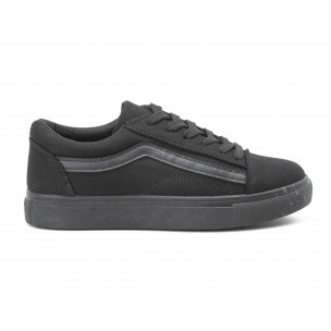 Дамски гуменки от плат тип Old Skool All black - FASHIONMIX.BG Дамски гуменки от плат тип Old Skool All black
