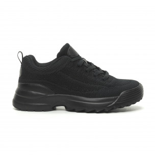 Мъжки маратонки All black с Chunky подметка - FASHIONMIX.BG Мъжки маратонки All black с Chunky подметка