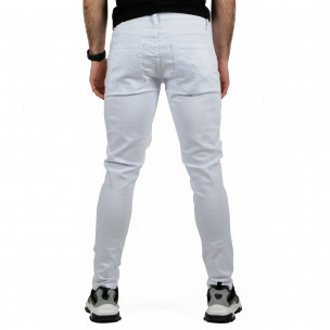 Мъжки бели дънки с принт Yes Design 2