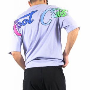 Oversize мъжка лилава тениска Back print