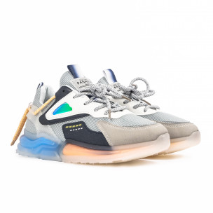 Мъжки сиви маратонки силиконови детайли G-Shoes 2