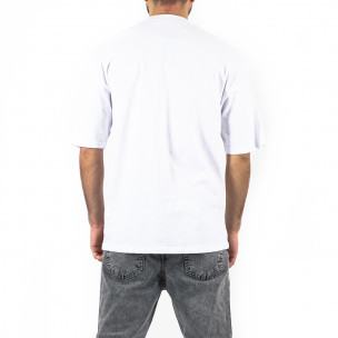 Oversize мъжка бяла тениска Color print Breezy 2