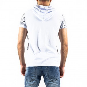 Мъжка бяла тениска с качулка Amsterdam  2