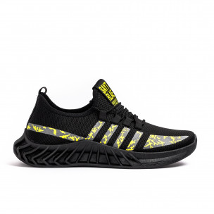 Мъжки текстилни маратонки Black & Yellow - FASHIONMIX.BG Мъжки текстилни маратонки Black & Yellow