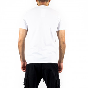 Мъжка бяла тениска с принт и кристали F-C 2