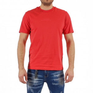 Мъжка тениска с червен принт 