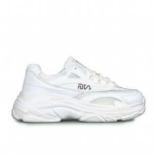All white мъжки комбинирани маратонки - FASHIONMIX.BG All white мъжки комбинирани маратонки