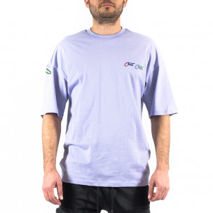 Oversize мъжка лилава тениска Back print