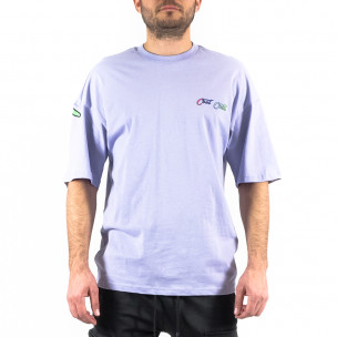Oversize мъжка лилава тениска Back print Breezy 2