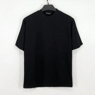 Regular черна памучна тениска Back print  2