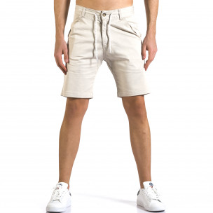 Мъжки бежови къси панталони с връзки