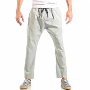 Мъжки свободен панталон в сиво с ластик