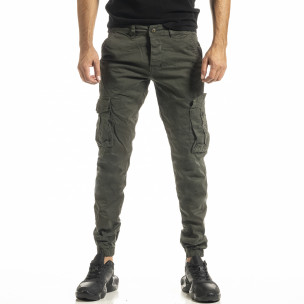 Зелен мъжки панталон Cargo Jogger 8016 