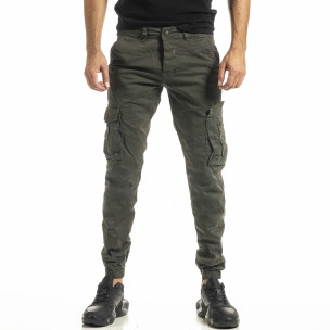 Зелен мъжки панталон Cargo Jogger - FASHIONMIX.BG Зелен мъжки панталон Cargo Jogger