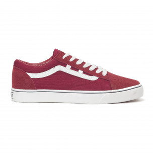 Мъжки платнени гуменки тип Old Skool в бордо - FASHIONMIX.BG Мъжки платнени гуменки тип Old Skool в бордо