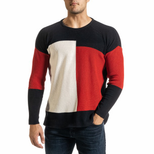 Oversize пуловер с цветни блокове 