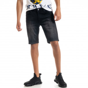 Big Size Basic мъжки черни къси дънки - FASHIONMIX.BG Big Size Basic мъжки черни къси дънки