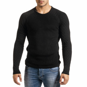 Мъжки пуловер с реглан ръкав на ромбове