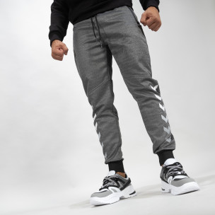 Мъжки сив Jogger с бели акценти - FASHIONMIX.BG Мъжки сив Jogger с бели акценти