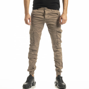 Бежов мъжки панталон Cargo Jogger 8016 