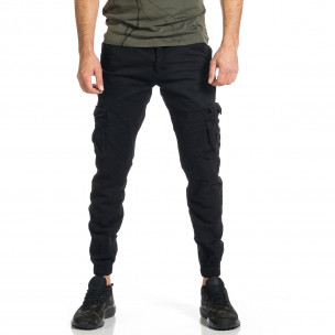 Мъжки черен карго панталон Jogger & Big Size 8022 