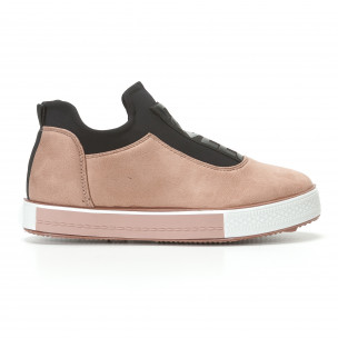 Дамски розови кецове без връзки Ideal Shoes - FASHIONMIX.eu Дамски розови кецове без връзки Ideal Shoes
