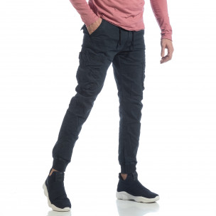 Мъжки Cargo Jogger панталон в тъмно синьо - FASHIONMIX.BG Мъжки Cargo Jogger панталон в тъмно синьо