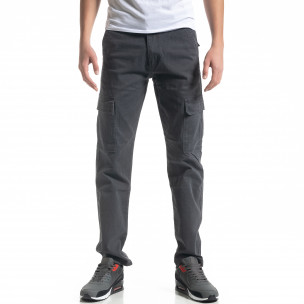 Мъжки карго панталон в сиво Regular fit - FASHIONMIX.BG Мъжки карго панталон в сиво Regular fit